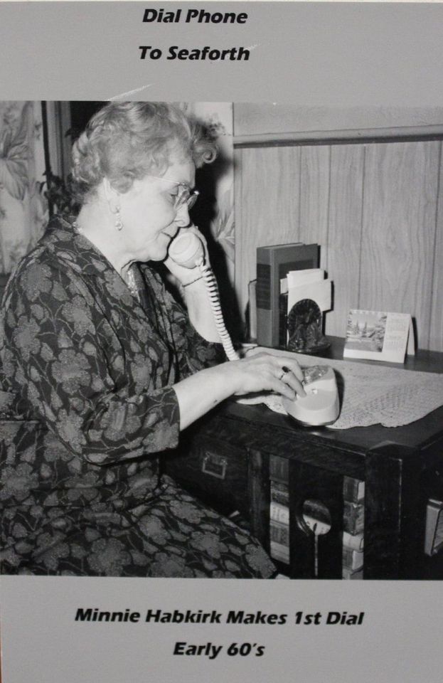 Minnie Habkirk first telephone call in Seaforth