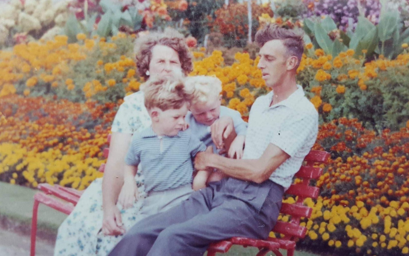 Betty and Bob with their young sons John and Dave