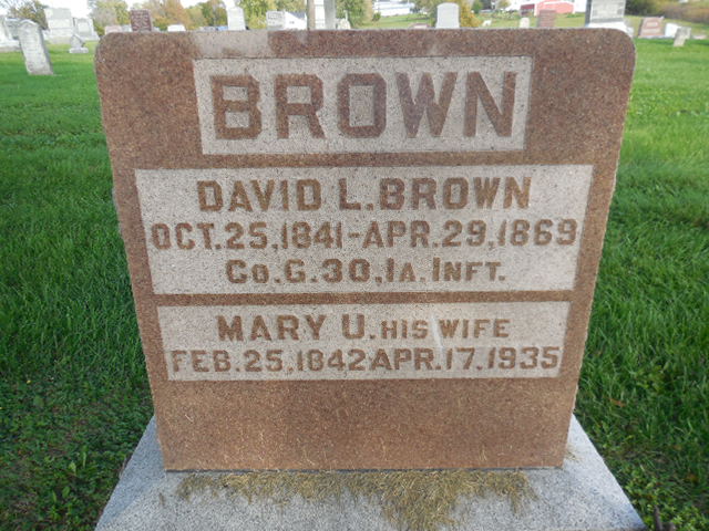 Mary U Brown & David L Brown stone in Lockridge Cemetery
